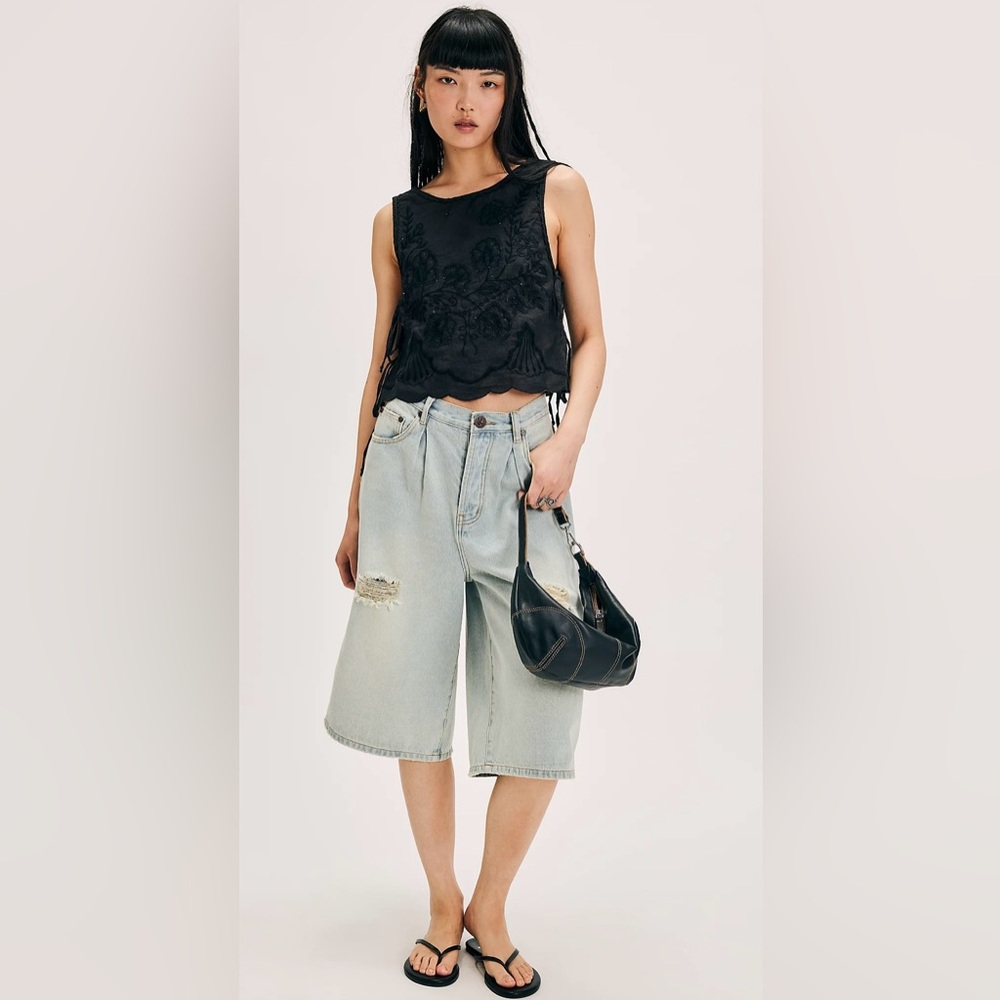 Black Sleeveless Top with Ties